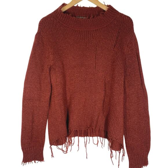 Wooden Ships Sweaters - Wooden Ships Distressed Fringe Sweater Women’s Size S/M Wool mohair Blend